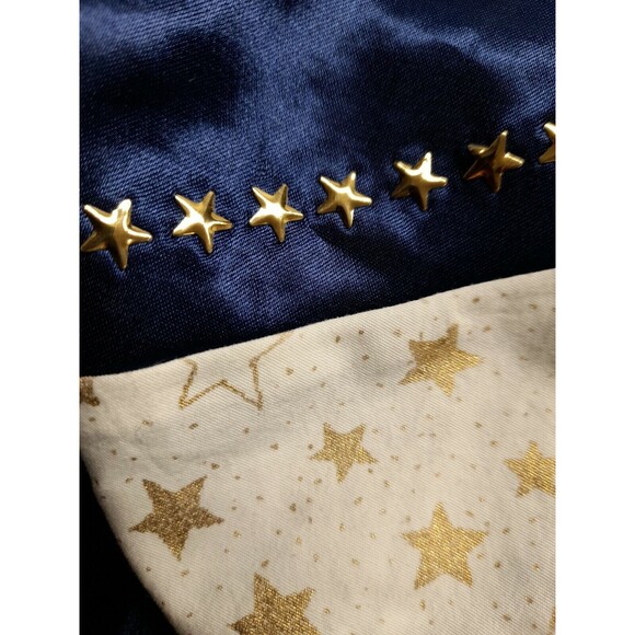 Vtg USA Alpha Factor Jacket Warm Up Windbreaker Adult Sz M Blue White Stars - Picture 4 of 12